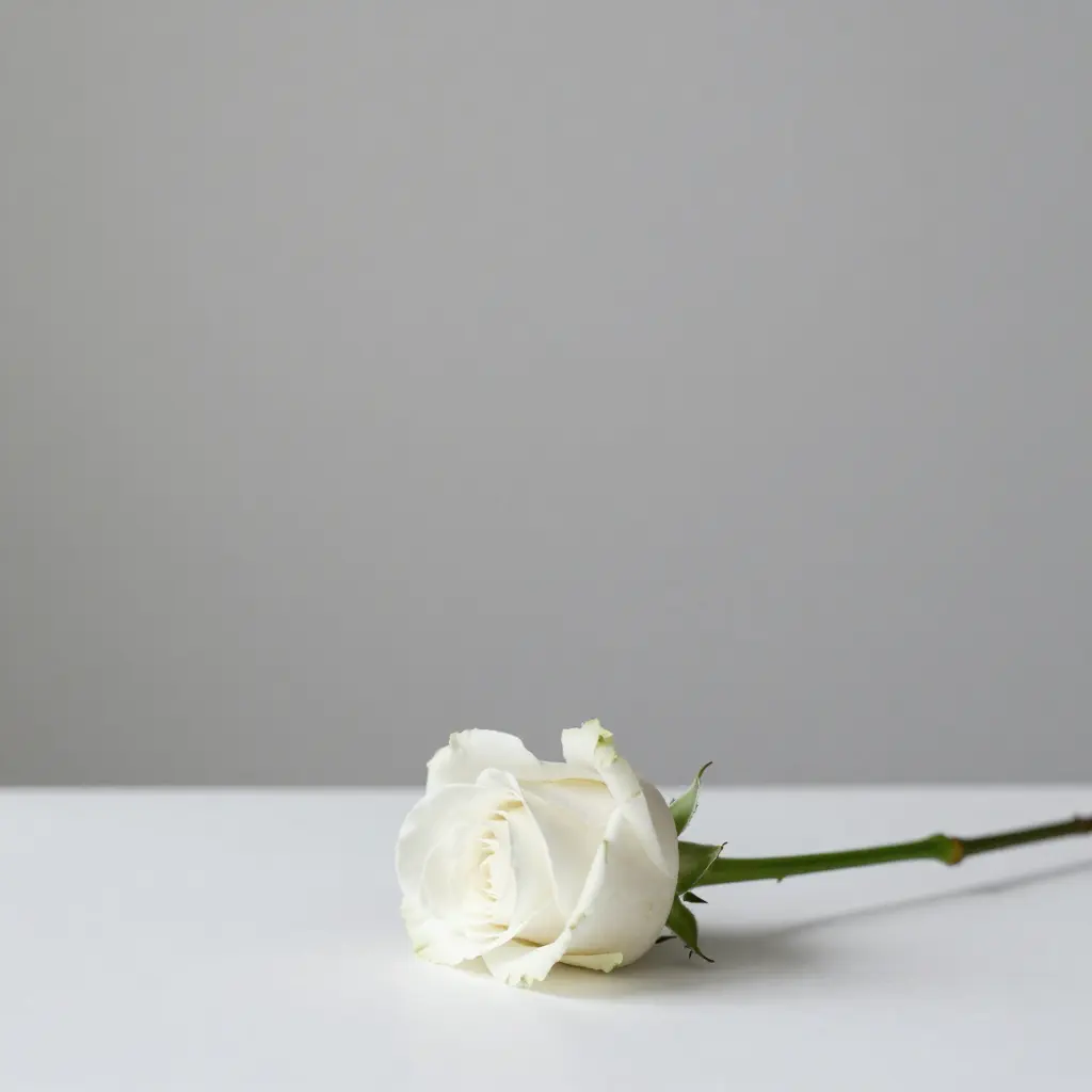 Minimalist white floral arrangement
